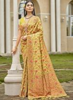 Silk Yellow Festival Wear Printed Saree